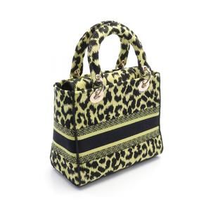 Dior Lady Medium Handbag Black D-Lite Green